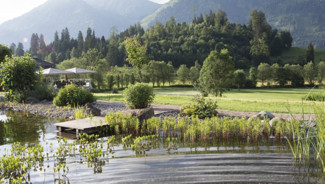Natur-Badeteich der Sportpension Goldegg