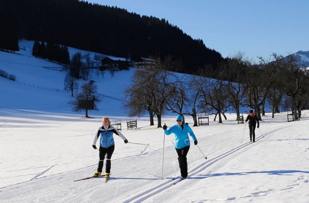 Langlaufen auf gespurten Loipen - klassisch oder Skating in Goldegg